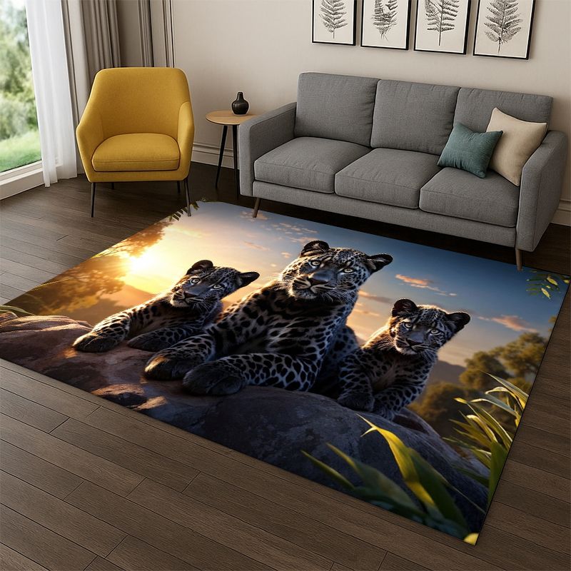 Kids Outdoor Area - Leopar çita canavar hayvan halı kilim