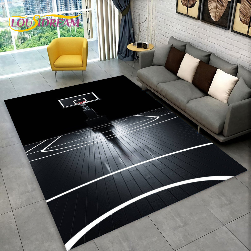 Kids Outdoor Area - 3D basketbol Cour karikatür alan kilim