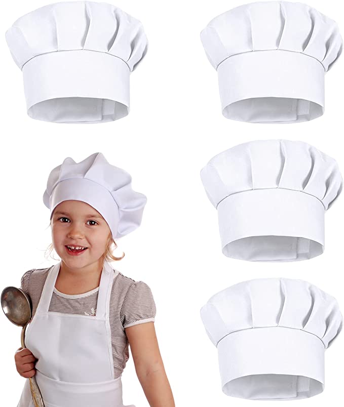 Kids Outdoor Kitchen Accessories - 4 Adet Beyaz Parti Şapkası Kostüm